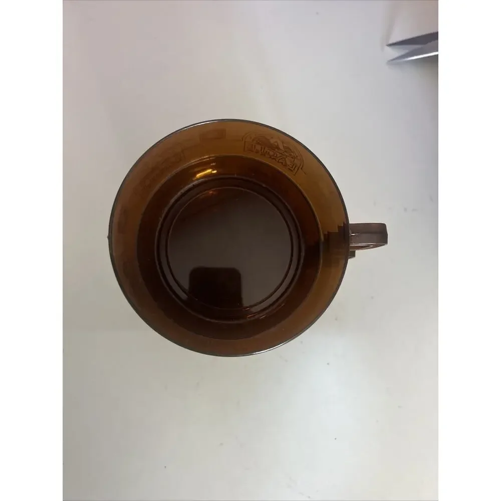 Vintage Amber Anheuser Busch Eagle Snack Cup Soup Bowl Brown w Handles